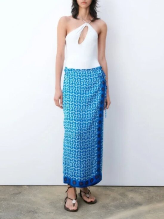 Zara Dresses & Skirts - Zara Printed Pareo Clara Skirt Size XS